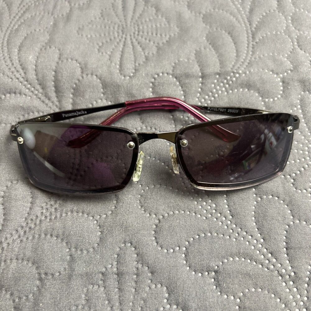 Panama Jack 25023 Sunglasses Purple Mirror Purple Metal Frame Pre-Owned Summer